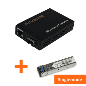 Mini Media Converter + Singlemode Gigabit SFP Module Bundle